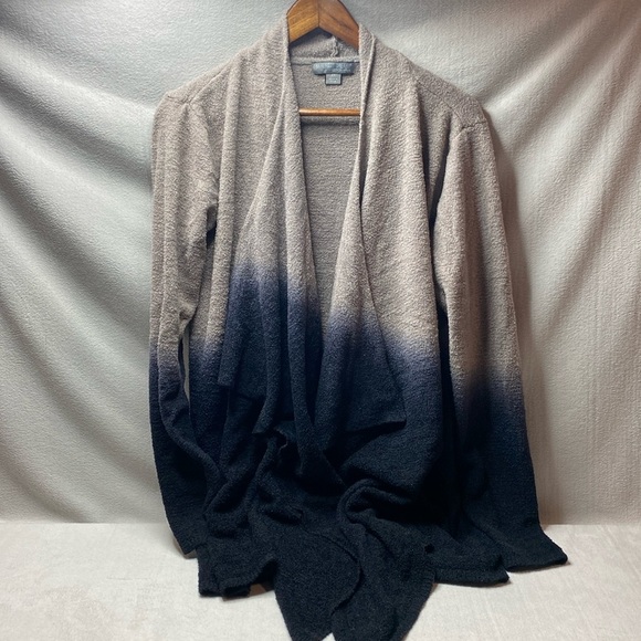 Barefoot Dreams Cozychic taupe to dark blue Ombre cardigan size 2XL - Picture 1 of 5